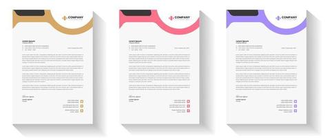 Corporate Modern Business Briefkopf Designvorlage mit gelber, roter und violetter Farbe. moderne Briefkopf-Designvorlage für Ihr Projekt. Briefkopf, Briefkopf, Geschäftsbriefkopf-Design. vektor