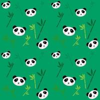 söta sömlösa mönster med pandor och bambu. bakgrund för barn vektor