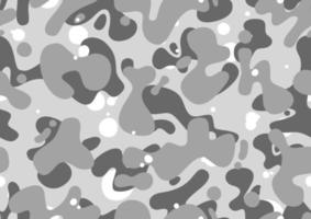 ausgewaschene Graustufen-Tarnung, nahtloses Muster, editierbarer eps-Vektor. Cartoon-Camouflage-Design in Schwarz-Weiß-Farben, Modetextur, Streetwear-Grafik. vektor