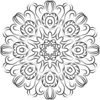 Mandalamuster, rundes dekoratives Ornament für abstrakten Hintergrund oder Malbuchseite für Erwachsene, Vektorillustration vektor