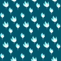 Nahtloses Muster aus weißblauen Blättern auf türkisfarbenem Hintergrund. design für textilien, stoffe, papier, tapeten, kinderzimmer, stoffe, schreibwaren und hintergrund. Vektor-Illustration vektor