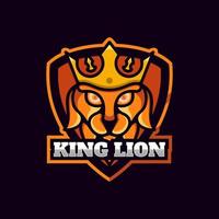 king lion logotyp, esport logotyp stil vektor