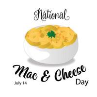 nationales Mac-and-Cheese-Day-Zeichen vektor