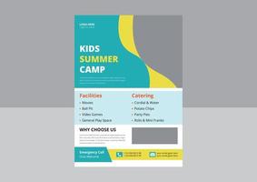 Happy Kids Camp Flyer Design. sommer kinder camp flyer poster design. cover, broschüre, flyer, vorlagendesign. vektor