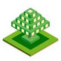 isometrisk vektor trädikon för skog, park, stad. landskapskonstruktör för spel, karta, utskrifter, ets. isolerad på vit bakgrund.
