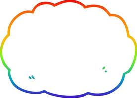 regnbågsgradient linjeteckning tecknade moln vektor