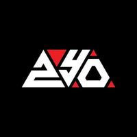 Zyo-Dreieck-Buchstaben-Logo-Design mit Dreiecksform. Zyo-Dreieck-Logo-Design-Monogramm. Zyo-Dreieck-Vektor-Logo-Vorlage mit roter Farbe. zyo dreieckiges Logo einfaches, elegantes und luxuriöses Logo. zy vektor