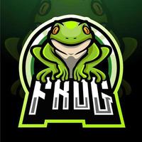 Laubfrosch-Maskottchen. E-Sport-Logo-Design vektor