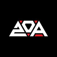 Zoa-Dreieck-Buchstaben-Logo-Design mit Dreiecksform. Zoa-Dreieck-Logo-Design-Monogramm. Zoa-Dreieck-Vektor-Logo-Vorlage mit roter Farbe. zoa dreieckiges Logo einfaches, elegantes und luxuriöses Logo. Zoa vektor