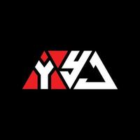 YYJ-Dreieck-Buchstaben-Logo-Design mit Dreiecksform. YYJ-Dreieck-Logo-Design-Monogramm. YYJ-Dreieck-Vektor-Logo-Vorlage mit roter Farbe. yyj dreieckiges Logo einfaches, elegantes und luxuriöses Logo. yyj vektor