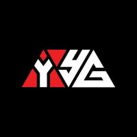 YYG-Dreieck-Buchstaben-Logo-Design mit Dreiecksform. YYG-Dreieck-Logo-Design-Monogramm. YYG-Dreieck-Vektor-Logo-Vorlage mit roter Farbe. yyg dreieckiges Logo einfaches, elegantes und luxuriöses Logo. jj vektor