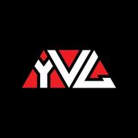 Yvl-Dreieck-Buchstaben-Logo-Design mit Dreiecksform. Yvl-Dreieck-Logo-Design-Monogramm. Yvl-Dreieck-Vektor-Logo-Vorlage mit roter Farbe. yvl dreieckiges Logo einfaches, elegantes und luxuriöses Logo. yvl vektor