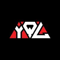 yql triangel bokstavslogotypdesign med triangelform. yql triangel logotyp design monogram. yql triangel vektor logotyp mall med röd färg. yql triangulär logotyp enkel, elegant och lyxig logotyp. yql