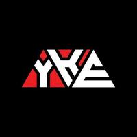 Yke-Dreieck-Buchstaben-Logo-Design mit Dreiecksform. Yke-Dreieck-Logo-Design-Monogramm. Yke-Dreieck-Vektor-Logo-Vorlage mit roter Farbe. yke dreieckiges Logo einfaches, elegantes und luxuriöses Logo. Huch vektor