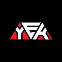 YEK-Dreieck-Buchstaben-Logo-Design mit Dreiecksform. YEK-Dreieck-Logo-Design-Monogramm. Yek-Dreieck-Vektor-Logo-Vorlage mit roter Farbe. yek dreieckiges Logo einfaches, elegantes und luxuriöses Logo. ja vektor