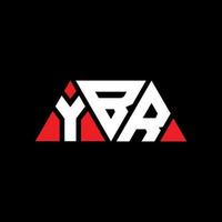 Ybr-Dreieck-Buchstaben-Logo-Design mit Dreiecksform. Ybr-Dreieck-Logo-Design-Monogramm. Ybr-Dreieck-Vektor-Logo-Vorlage mit roter Farbe. ybr dreieckiges Logo einfaches, elegantes und luxuriöses Logo. ybr vektor