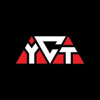yct triangel bokstavslogotypdesign med triangelform. yct triangel logotyp design monogram. yct triangel vektor logotyp mall med röd färg. yct triangulär logotyp enkel, elegant och lyxig logotyp. yct
