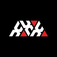 xxx triangel bokstavslogotyp design med triangelform. xxx triangel logotyp design monogram. xxx triangel vektor logotyp mall med röd färg. xxx triangulär logotyp enkel, elegant och lyxig logotyp. xxx