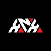 xnx Dreiecksbuchstaben-Logo-Design mit Dreiecksform. Xnx-Dreieck-Logo-Design-Monogramm. xnx-Dreieck-Vektor-Logo-Vorlage mit roter Farbe. xnx dreieckiges Logo einfaches, elegantes und luxuriöses Logo. xnx vektor