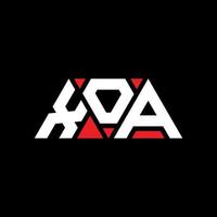 xoa triangel bokstavslogotypdesign med triangelform. xoa triangel logotyp design monogram. xoa triangel vektor logotyp mall med röd färg. xoa triangulär logotyp enkel, elegant och lyxig logotyp. xoa