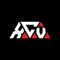xcv-Dreieck-Buchstaben-Logo-Design mit Dreiecksform. XCV-Dreieck-Logo-Design-Monogramm. xcv-Dreieck-Vektor-Logo-Vorlage mit roter Farbe. xcv dreieckiges Logo einfaches, elegantes und luxuriöses Logo. xcv vektor