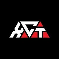 xct-Dreieck-Buchstaben-Logo-Design mit Dreiecksform. XCT-Dreieck-Logo-Design-Monogramm. xct-Dreieck-Vektor-Logo-Vorlage mit roter Farbe. xct dreieckiges Logo einfaches, elegantes und luxuriöses Logo. xkt vektor