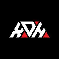 Xdh-Dreieck-Buchstaben-Logo-Design mit Dreiecksform. Xdh-Dreieck-Logo-Design-Monogramm. Xdh-Dreieck-Vektor-Logo-Vorlage mit roter Farbe. xdh dreieckiges Logo einfaches, elegantes und luxuriöses Logo. xdh vektor