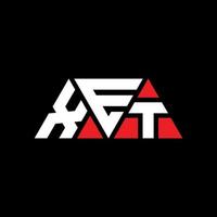 XET-Dreieck-Buchstaben-Logo-Design mit Dreiecksform. xet-Dreieck-Logo-Design-Monogramm. xet-Dreieck-Vektor-Logo-Vorlage mit roter Farbe. xet dreieckiges Logo einfaches, elegantes und luxuriöses Logo. xet vektor