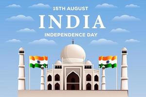 Farbverlauf Indien Unabhängigkeitstag 15. August Abbildung vektor