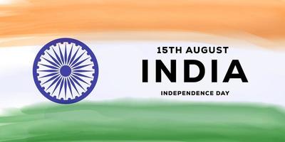 handmålad akvarell Indien självständighetsdagen bakgrundsillustration vektor