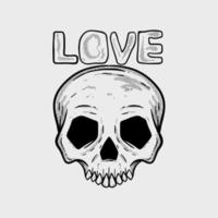 skull love illustration för t-shirt jacka hoodie kan användas för klistermärken etc vektor