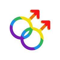 gekritzel lgbt männliche symbole. Mars Zeichen. Homosexuelles Zeichen in Regenbogenfarben. lgbtq plus. vektor