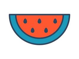 Vektorscheibe Wassermelone. Retro-Cliparts. Sommerfrucht. Wassermelone mit Umriss. vektor
