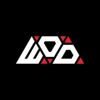 WOD-Dreieck-Buchstaben-Logo-Design mit Dreiecksform. Wod-Dreieck-Logo-Design-Monogramm. Wod-Dreieck-Vektor-Logo-Vorlage mit roter Farbe. Wod dreieckiges Logo einfaches, elegantes und luxuriöses Logo. wow vektor