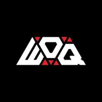 woq triangel bokstavslogotypdesign med triangelform. woq triangel logotyp design monogram. woq triangel vektor logotyp mall med röd färg. woq triangulär logotyp enkel, elegant och lyxig logotyp. woq