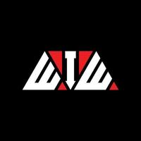 wiw triangel bokstavslogotypdesign med triangelform. wiw triangel logotyp design monogram. wiw triangel vektor logotyp mall med röd färg. wiw triangulär logotyp enkel, elegant och lyxig logotyp. wiw