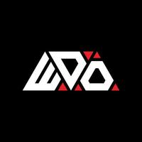 Wdo-Dreieck-Buchstaben-Logo-Design mit Dreiecksform. Wdo-Dreieck-Logo-Design-Monogramm. Wdo-Dreieck-Vektor-Logo-Vorlage mit roter Farbe. wdo dreieckiges Logo einfaches, elegantes und luxuriöses Logo. wdo vektor