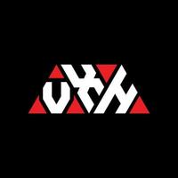vxh Dreiecksbuchstaben-Logo-Design mit Dreiecksform. vxh-Dreieck-Logo-Design-Monogramm. vxh-Dreieck-Vektor-Logo-Vorlage mit roter Farbe. vxh dreieckiges Logo einfaches, elegantes und luxuriöses Logo. vxh vektor