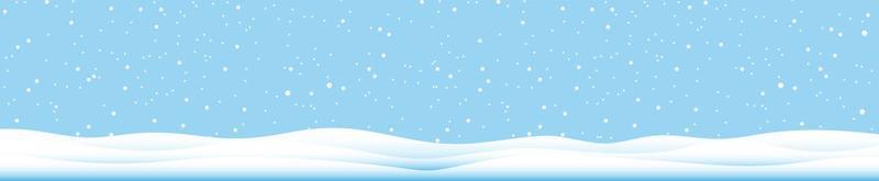 Schneeflocken und Winterhintergrund, Winterlandschaft, horizontales Banner, Vektorillustration. vektor