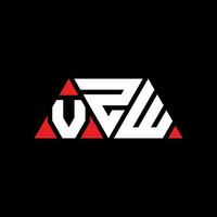 vzw Dreiecksbuchstaben-Logo-Design mit Dreiecksform. vzw-Dreieck-Logo-Design-Monogramm. vzw-Dreieck-Vektor-Logo-Vorlage mit roter Farbe. vzw dreieckiges Logo einfaches, elegantes und luxuriöses Logo. vzw vektor