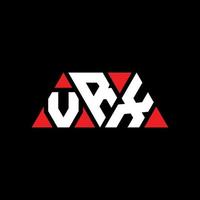 vrx-Dreieck-Buchstaben-Logo-Design mit Dreiecksform. vrx-Dreieck-Logo-Design-Monogramm. vrx-Dreieck-Vektor-Logo-Vorlage mit roter Farbe. vrx dreieckiges Logo einfaches, elegantes und luxuriöses Logo. vrx vektor