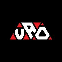 Vro-Dreieck-Buchstaben-Logo-Design mit Dreiecksform. Vro-Dreieck-Logo-Design-Monogramm. Vro-Dreieck-Vektor-Logo-Vorlage mit roter Farbe. vro dreieckiges Logo einfaches, elegantes und luxuriöses Logo. vr vektor