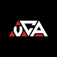 VCA-Dreieck-Buchstaben-Logo-Design mit Dreiecksform. VCA-Dreieck-Logo-Design-Monogramm. VCA-Dreieck-Vektor-Logo-Vorlage mit roter Farbe. VCA dreieckiges Logo einfaches, elegantes und luxuriöses Logo. vca vektor