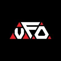 VFO-Dreieck-Buchstaben-Logo-Design mit Dreiecksform. VFO-Dreieck-Logo-Design-Monogramm. VFO-Dreieck-Vektor-Logo-Vorlage mit roter Farbe. vfo dreieckiges Logo einfaches, elegantes und luxuriöses Logo. vfo vektor