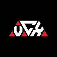 vcx-Dreieck-Buchstaben-Logo-Design mit Dreiecksform. VCX-Dreieck-Logo-Design-Monogramm. vcx-Dreieck-Vektor-Logo-Vorlage mit roter Farbe. vcx dreieckiges Logo einfaches, elegantes und luxuriöses Logo. vcx vektor