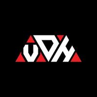 Vdh-Dreieck-Buchstaben-Logo-Design mit Dreiecksform. VDH-Dreieck-Logo-Design-Monogramm. VDH-Dreieck-Vektor-Logo-Vorlage mit roter Farbe. vdh dreieckiges Logo einfaches, elegantes und luxuriöses Logo. vdh vektor