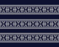 bestes geometrisches ethnisches texturstickereidesign auf dunkelblauem hintergrund verwendet in rock, tapeten, kleidung, batik, stoff, weißem dreieck formt vektor, illustrationsvorlagen vektor