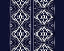 geometrisk etnisk texturbroderi med mörkblå bakgrund, tapet, kjol, matta, tapet, kläder, omslag, batik, tyg, ark, struktur, mönster i vektor, illustration vektor