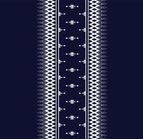 svart och vit geometrisk etnisk textur broderidesign med mörkblå bakgrundsdesign, kjol, matta, tapeter, kläder, omslag, batik, tyg, arkvit, triangelformer vektor, illustration vektor