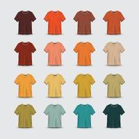 3d 70er Farbpalette T-Shirt-Vorlage vektor